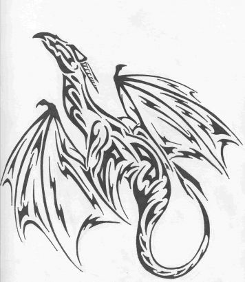 Tribal Tattoo Of Dragon